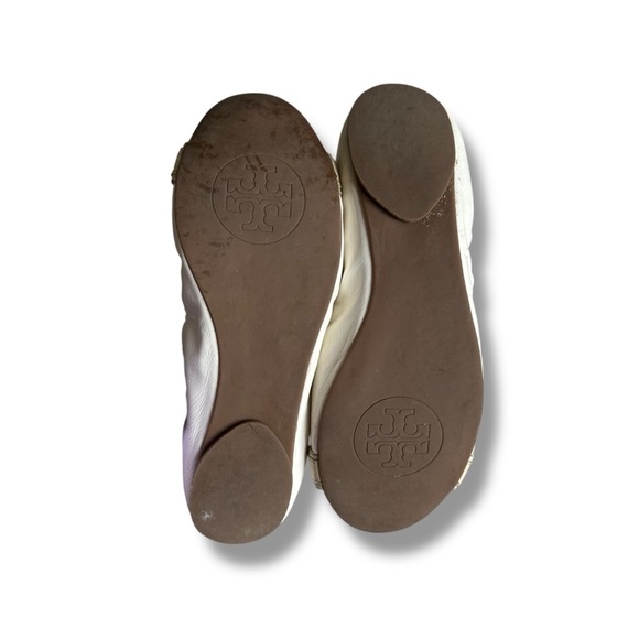 Tory Burch Ambrose Leather Ballet Flats In Beige Size 8.5 - Picture 8 of 8